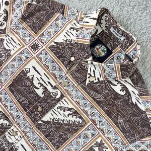 Reyn Spooner Hawaiin Shirt Mens S Brown Graphic Print Button-Up Aloha Vacation